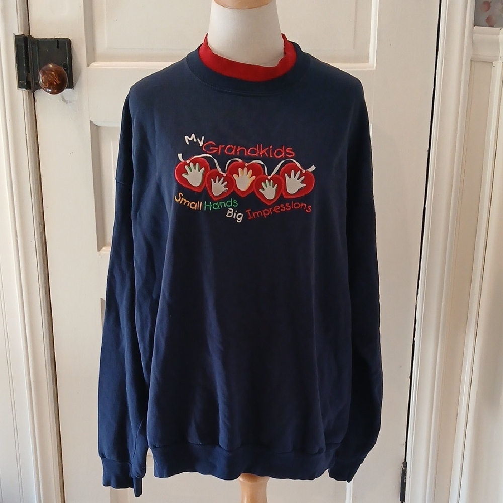 Vintage Navy Blue Graphic Sweatshirt
